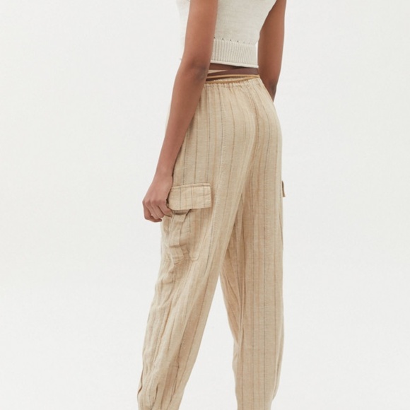 BDG Owen Linen Pull-On Cargo Pants Large - Picture 5 of 6